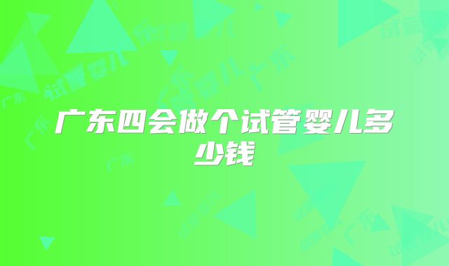 广东四会做个试管婴儿多少钱