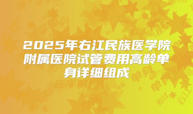 2025年右江民族医学院附属医院试管费用高龄单身详细组成