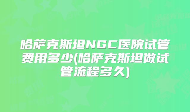 哈萨克斯坦NGC医院试管费用多少(哈萨克斯坦做试管流程多久)