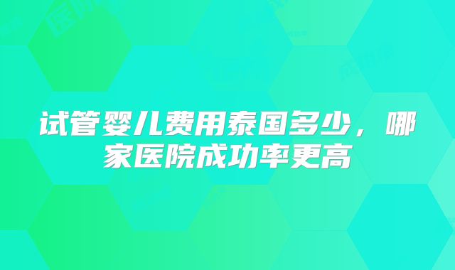 试管婴儿费用泰国多少,哪家医院成功率更高