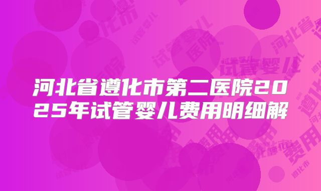 河北省遵化市第二医院2025年试管婴儿费用明细解