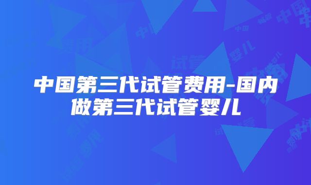 中国第三代试管费用-国内做第三代试管婴儿