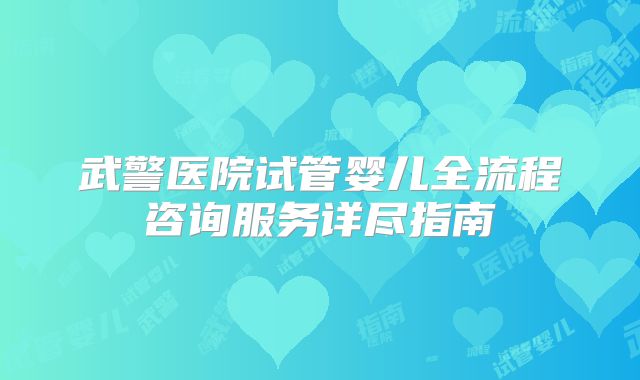 武警医院试管婴儿全流程咨询服务详尽指南
