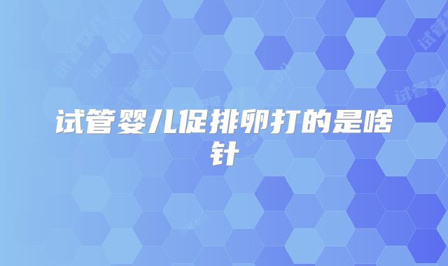 试管婴儿促排卵打的是啥针