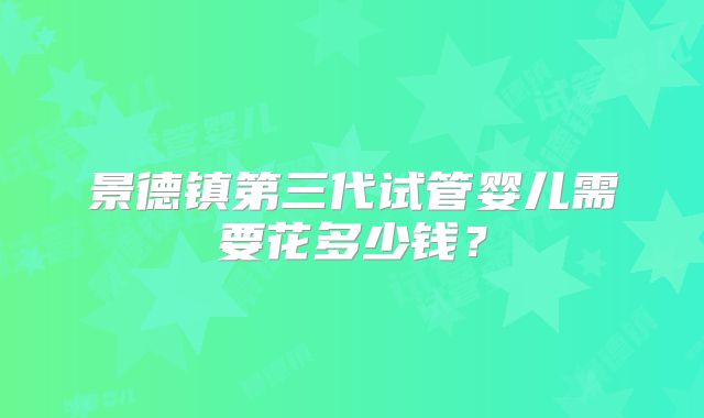 景德镇第三代试管婴儿需要花多少钱?