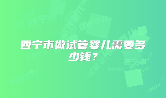 西宁市做试管婴儿需要多少钱？