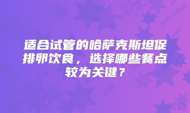 适合试管的哈萨克斯坦促排卵饮食，选择哪些餐点较为关键？