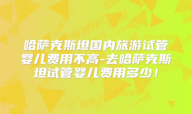 哈萨克斯坦国内旅游试管婴儿费用不高-去哈萨克斯坦试管婴儿费用多少！