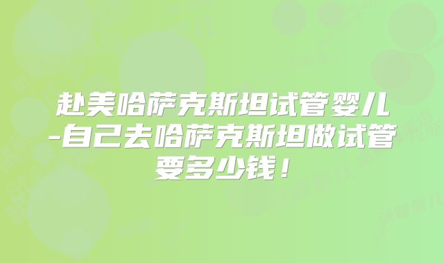 赴美哈萨克斯坦试管婴儿-自己去哈萨克斯坦做试管要多少钱！