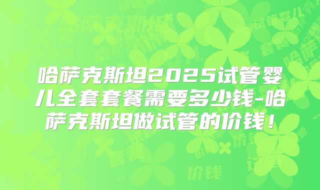 哈萨克斯坦2025试管婴儿全套套餐需要多少钱-哈萨克斯坦做试管的价钱!