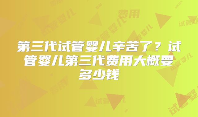 第三代试管婴儿辛苦了？试管婴儿第三代费用大概要多少钱