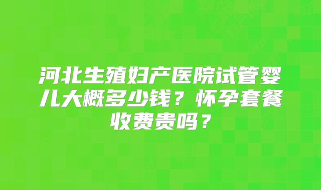 河北生殖妇产医院试管婴儿大概多少钱？怀孕套餐收费贵吗？