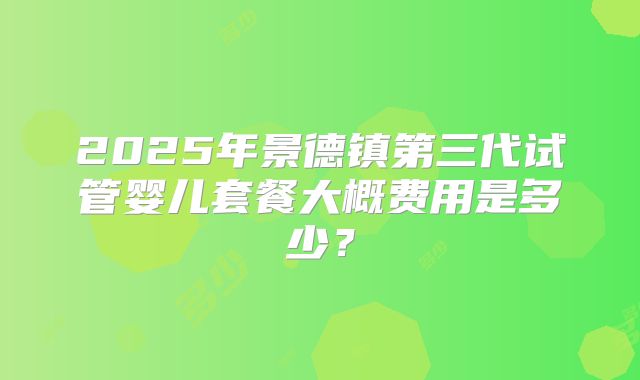 2025年景德镇第三代试管婴儿套餐大概费用是多少？