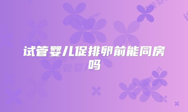 试管婴儿促排卵前能同房吗
