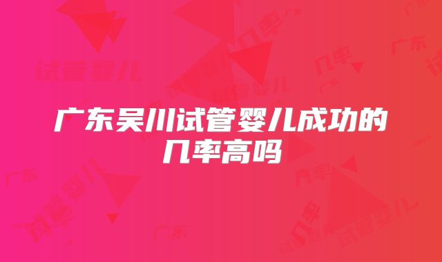 广东吴川试管婴儿成功的几率高吗