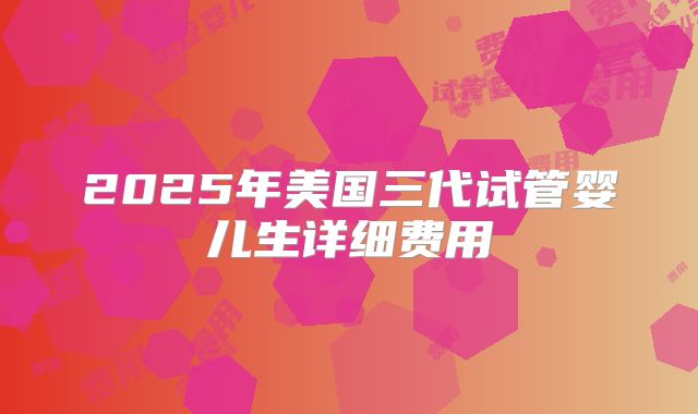 2025年美国三代试管婴儿生详细费用
