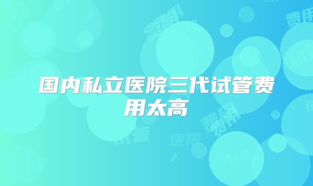 国内私立医院三代试管费用太高