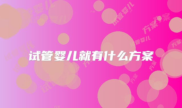 试管婴儿就有什么方案