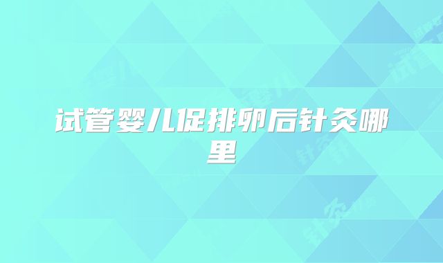 试管婴儿促排卵后针灸哪里