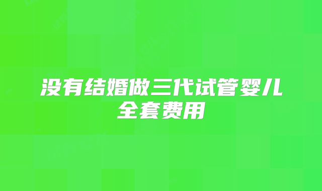没有结婚做三代试管婴儿全套费用