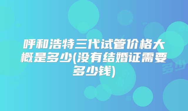呼和浩特三代试管价格大概是多少(没有结婚证需要多少钱)