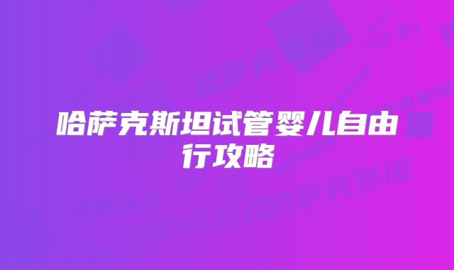 哈萨克斯坦试管婴儿自由行攻略