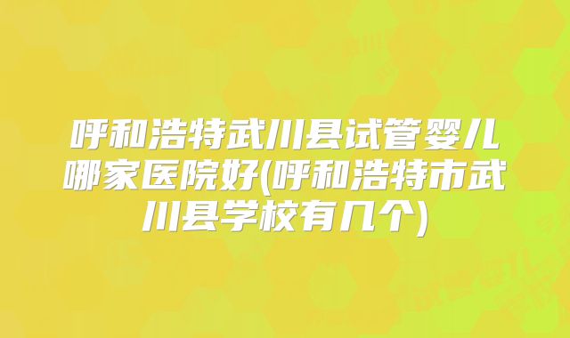 呼和浩特武川县试管婴儿哪家医院好(呼和浩特市武川县学校有几个)