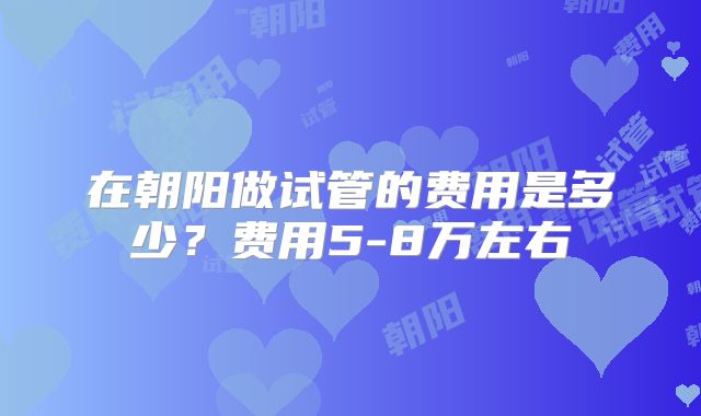 在朝阳做试管的费用是多少？费用5-8万左右