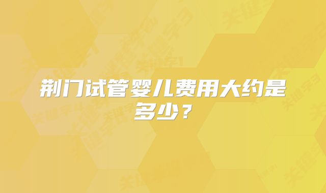 荆门试管婴儿费用大约是多少？