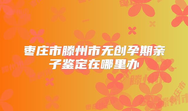 枣庄市滕州市无创孕期亲子鉴定在哪里办
