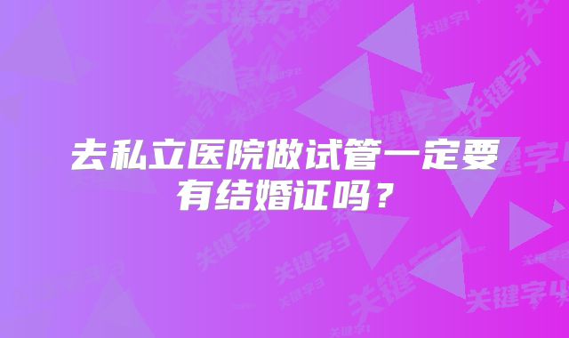 去私立医院做试管一定要有结婚证吗？
