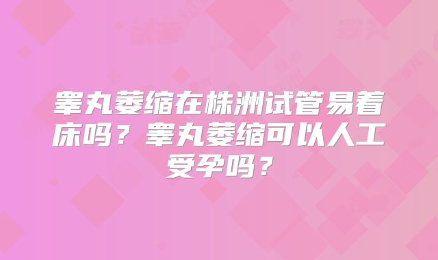 睾丸萎缩在株洲试管易着床吗？睾丸萎缩可以人工受孕吗？