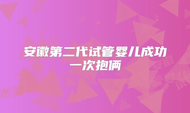 安徽第二代试管婴儿成功一次抱俩