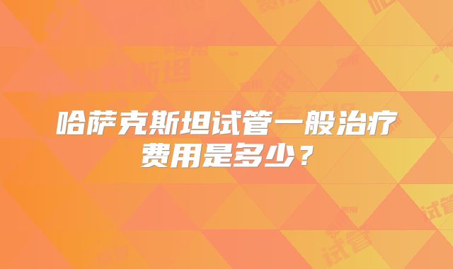 哈萨克斯坦试管一般治疗费用是多少？