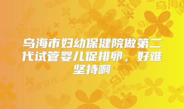 乌海市妇幼保健院做第二代试管婴儿促排卵，好难坚持啊
