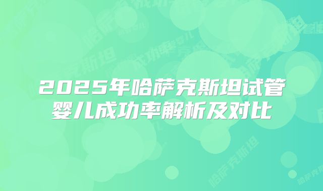 2025年哈萨克斯坦试管婴儿成功率解析及对比