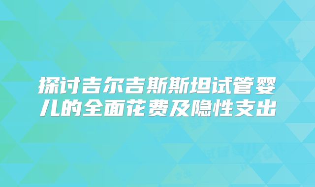 探讨吉尔吉斯斯坦试管婴儿的全面花费及隐性支出