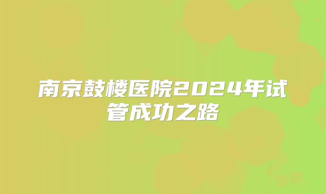 南京鼓楼医院2024年试管成功之路