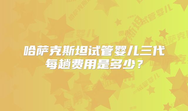 哈萨克斯坦试管婴儿三代每趟费用是多少？