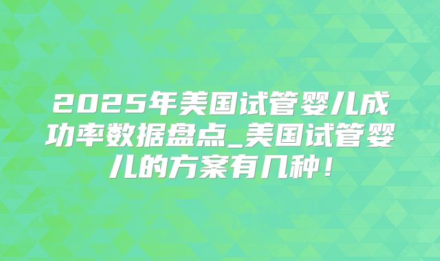 2025年美国试管婴儿成功率数据盘点_美国试管婴儿的方案有几种！