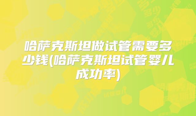 哈萨克斯坦做试管需要多少钱(哈萨克斯坦试管婴儿成功率)