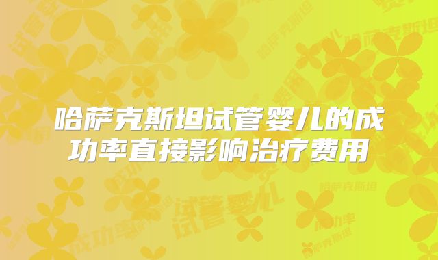 哈萨克斯坦试管婴儿的成功率直接影响治疗费用