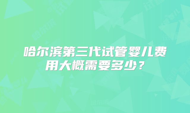 哈尔滨第三代试管婴儿费用大概需要多少？