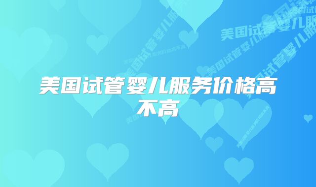 美国试管婴儿服务价格高不高