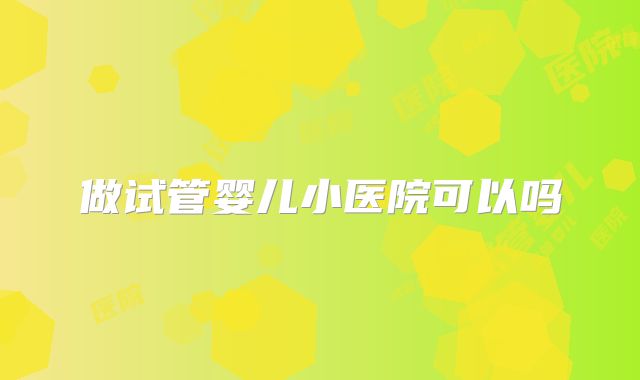 做试管婴儿小医院可以吗