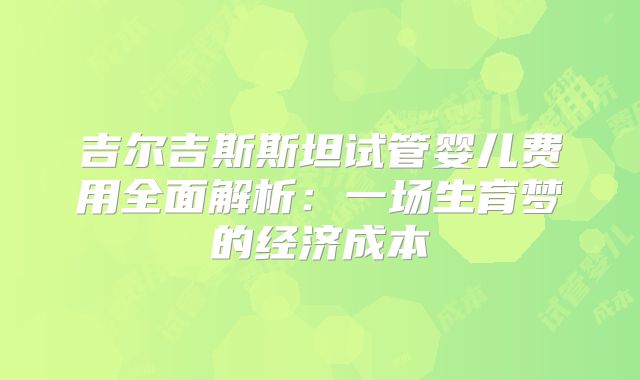 吉尔吉斯斯坦试管婴儿费用全面解析：一场生育梦的经济成本