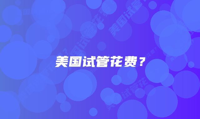美国试管花费?