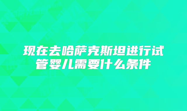 现在去哈萨克斯坦进行试管婴儿需要什么条件