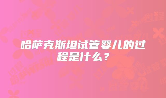 哈萨克斯坦试管婴儿的过程是什么？