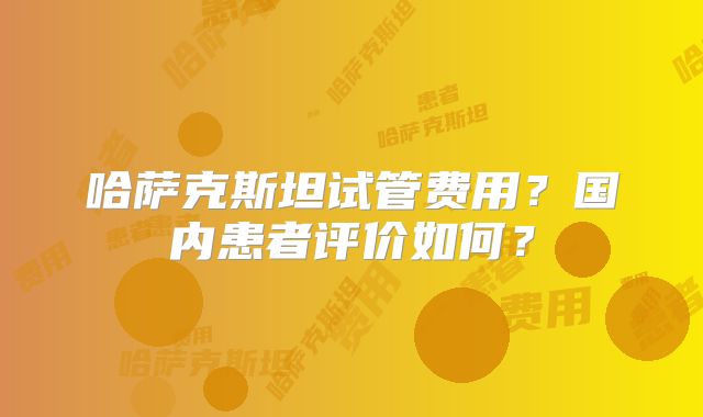 哈萨克斯坦试管费用？国内患者评价如何？